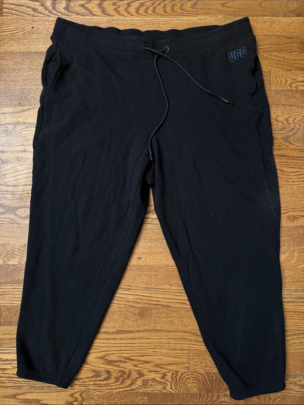 UGG Black Women's Jogger Track Pants with Blue Embroidered Logo size 3X